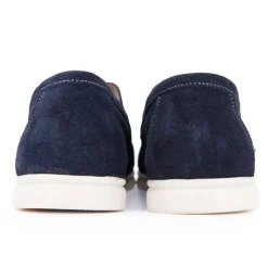 Clearance Mocassins cuir daim semelle blanche avec surpiqure blanche Homme Homme Mocassins