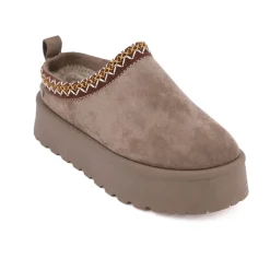 Hot Mule doublure moutonnée semelle épaisse Femme Femme Tongs, Mules