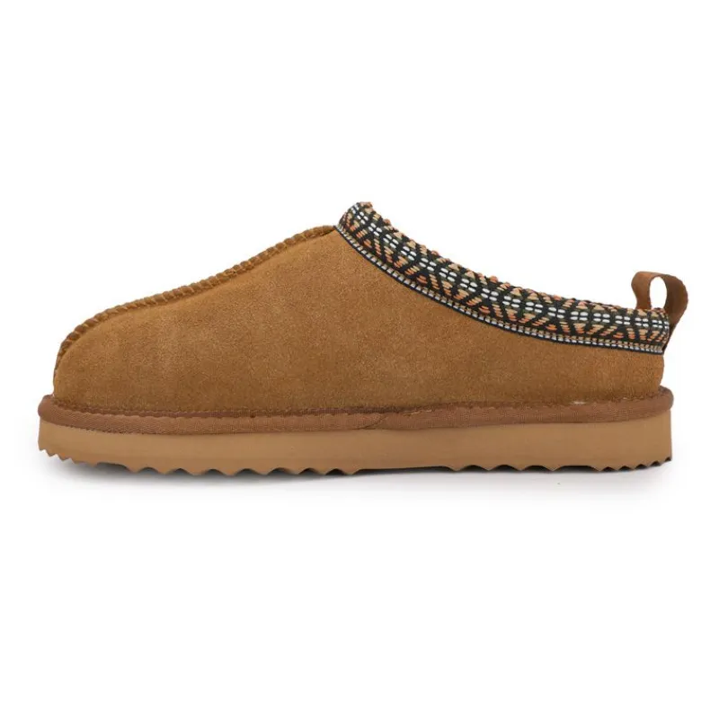 Outlet Mule fourrure bande liseré ethnique Femme Femme Tongs, Mules