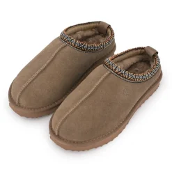 Clearance Mule fourrure bande liseré ethnique Femme Femme Tongs, Mules