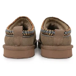 Clearance Mule fourrure bande liseré ethnique Femme Femme Tongs, Mules