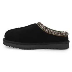 New Mule fourrure bande liseré ethnique Femme Femme Tongs, Mules