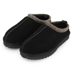 New Mule fourrure bande liseré ethnique Femme Femme Tongs, Mules