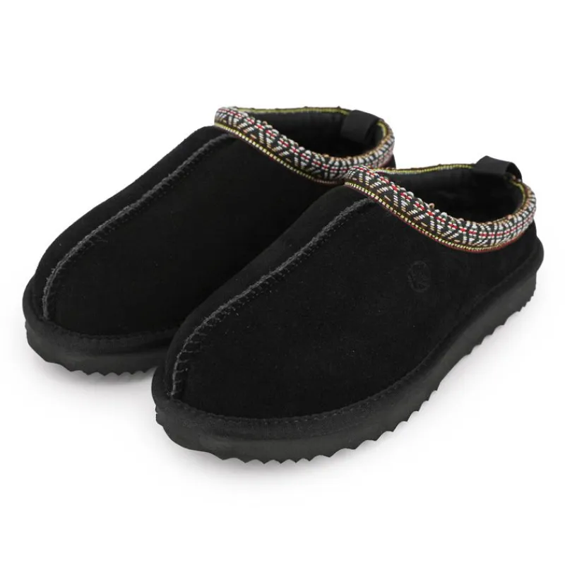 New Mule fourrure bande liseré ethnique Femme Femme Tongs, Mules