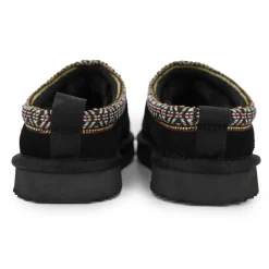 New Mule fourrure bande liseré ethnique Femme Femme Tongs, Mules