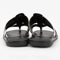 Clearance Mules Arela cuir imprimé zébré Femme Femme Tongs, Mules