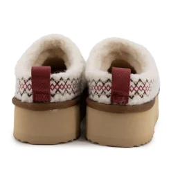 Mules basses mouton avec broderie Femme Femme Tongs, Mules