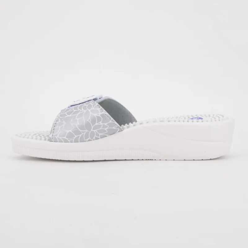 Online Mules blanche et violette new massage à boucle Femme Femme Tongs, Mules