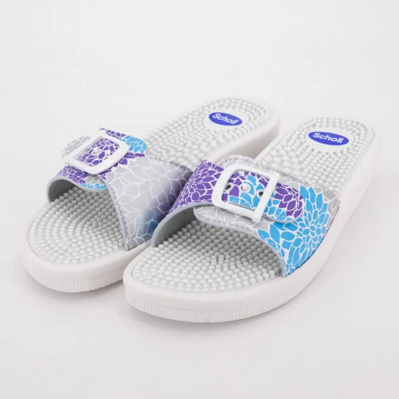 Online Mules blanche et violette new massage à boucle Femme Femme Tongs, Mules