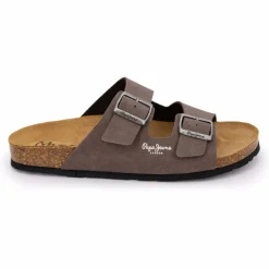 Sale Mules boucle plate double bride uni Homme Homme Tongs, Mules, Sandales