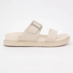 Hot Mules bride à boucle dorée similicuir Femme Femme Tongs, Mules