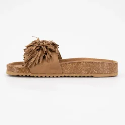 Best Mules camel Natou avec pompons Femme Femme Tongs, Mules