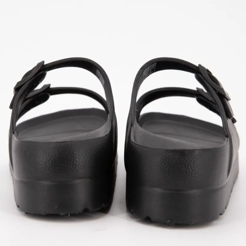 Mules compensées avec boucles Femme Femme Tongs, Mules