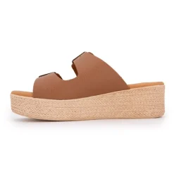 Best Mules compensées double boucle semelle épaisse effet corde Femme Femme Tongs, Mules