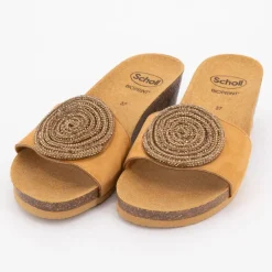 New Mules compensées marron cala luna avec strass Femme Femme Tongs, Mules