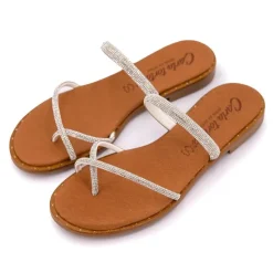 Mules cristal avec entre-doigt Femme Femme Tongs, Mules