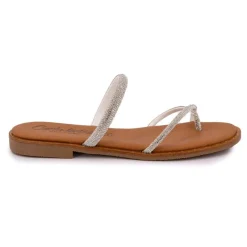 Mules cristal avec entre-doigt Femme Femme Tongs, Mules