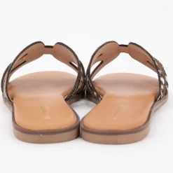 Outlet Mules cuir hamigapo imprimé zèbre Femme Femme Tongs, Mules