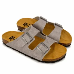 Discount Mules cuir toile légère double bride Homme Homme Tongs, Mules, Sandales