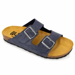 Mules cuir toile légère double bride Homme Homme Tongs, Mules, Sandales