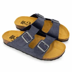 Mules cuir toile légère double bride Homme Homme Tongs, Mules, Sandales