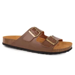 Discount Mules cuir toile légère double bride Homme Homme Tongs, Mules, Sandales