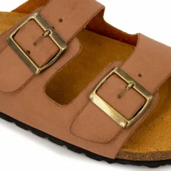 New Mules cuir toile légère double bride Homme Homme Tongs, Mules, Sandales