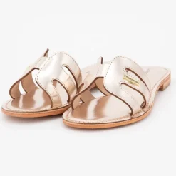 Mules damia en cuir avec logo Femme Femme Tongs, Mules