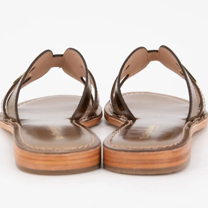 Discount Mules damia en cuir avec logo Femme Femme Tongs, Mules