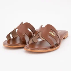 Mules damia en cuir avec logo Femme Femme Tongs, Mules