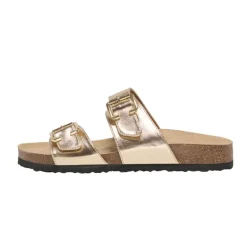 Hot Mules double boucle dé cuir synthétique Femme Femme Tongs, Mules