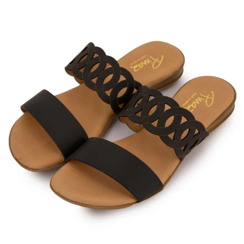 Hot Mules double bride avec découpe Femme Femme Sandales