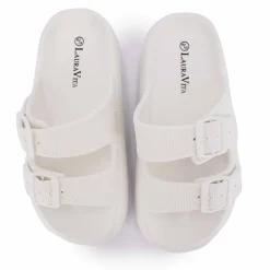 Online Mules double bride nuon texturée 35/43 Femme Femme Tongs, Mules