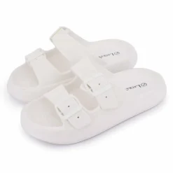 Online Mules double bride nuon texturée 35/43 Femme Femme Tongs, Mules