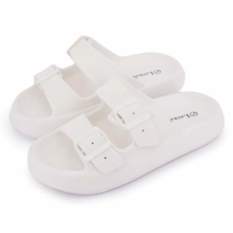 Online Mules double bride nuon texturée 35/43 Femme Femme Tongs, Mules