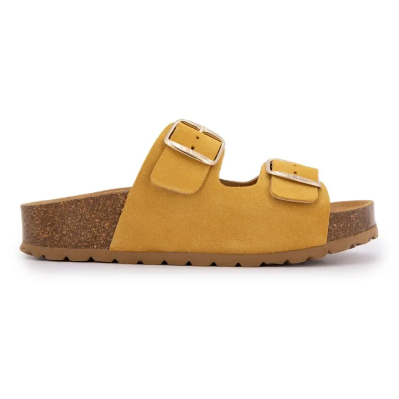 Online Mules double brides compensée en daim Femme Femme Tongs, Mules