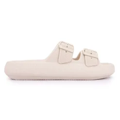 Outlet Mules doubles brides à semelle épaisse Femme Femme Tongs, Mules