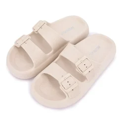 Outlet Mules doubles brides à semelle épaisse Femme Femme Tongs, Mules