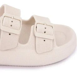 Outlet Mules doubles brides à semelle épaisse Femme Femme Tongs, Mules