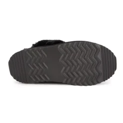 Clearance Mules en cuir fourrées avec élastique Femme Femme Tongs, Mules