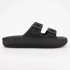 Discount Mules en plastique double brides à boucles semelle épaisse Femme Femme Tongs, Mules