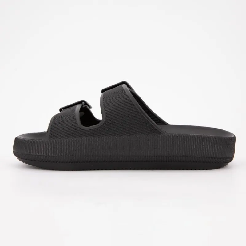 Discount Mules en plastique double brides à boucles semelle épaisse Femme Femme Tongs, Mules