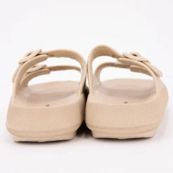 Clearance Mules en plastique double brides à boucles semelle épaisse Femme Femme Tongs, Mules