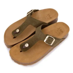 Clearance Mules entre doigt en daim Femme Femme Tongs, Mules