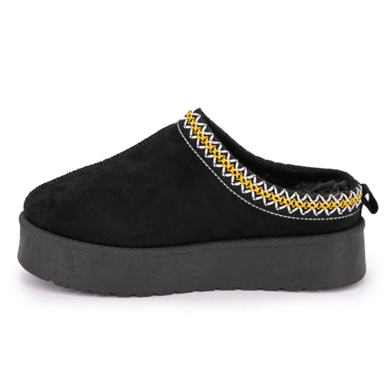 Hot Mules Fourrées avec Liseré Christiane Femme Femme Tongs, Mules