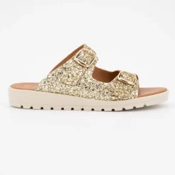 Discount Mules glitter arc en ciel platino double boucle Enfant Enfant Chaussures Fille