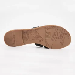 Discount Mules hamia tan avec boucle dorée Femme Femme Tongs, Mules