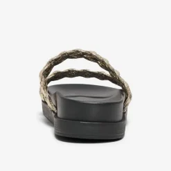 Mules minnie tressées gold Femme Femme Tongs, Mules