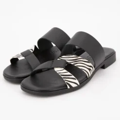 Clearance Mules e avec imprimé zèbre Femme Femme Tongs, Mules