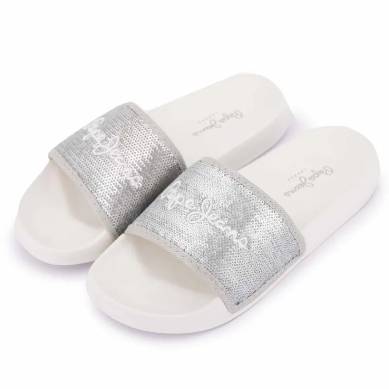 Mules Pearl silver T36/41 Femme Femme Tongs, Mules